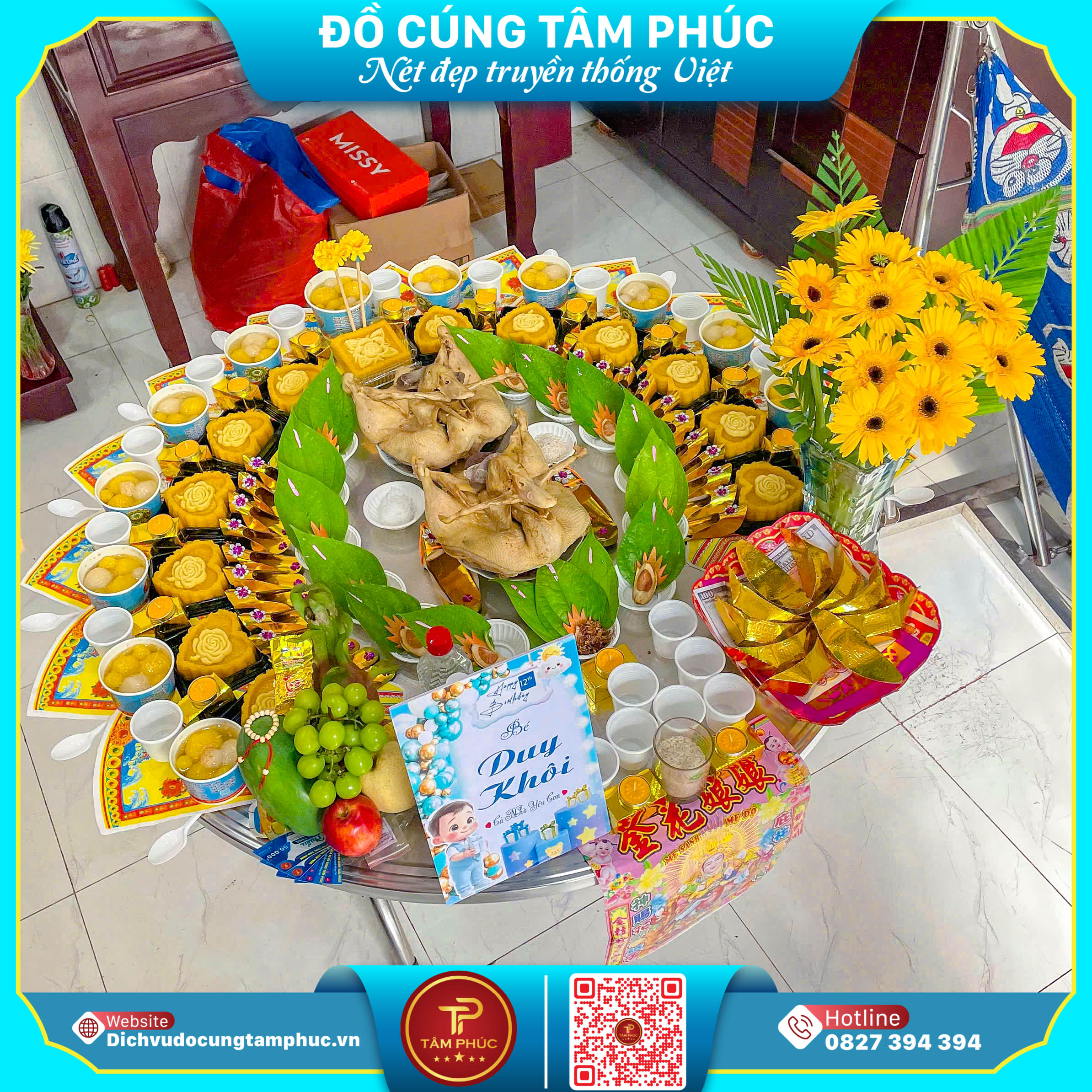 Chuẩn lễ truyền thống mâm cúng căn đầy đủ cho bé tại Cần Thơ.